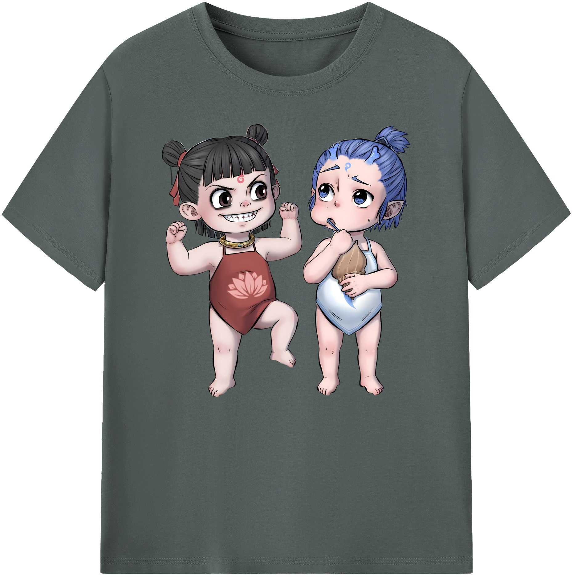 （画像用） Ne Zha 2 ナタ 魔童の大暴れ 綿100％ メンズ半袖Tシャツ｜肌触りやわらか＆通気性